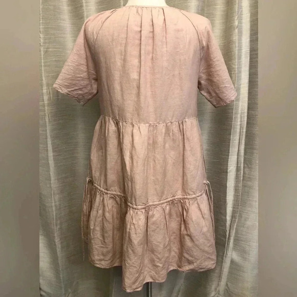 MADEWELL Dusty Pink Linen Blend Lorelei Mini Dress | Size Medium - Picture 8 of 12